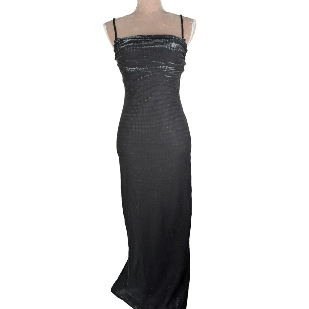 Metallic Dress Small VTG Y2K Empire Fairy Grunge Edgy Glam Evening Maxi Prom